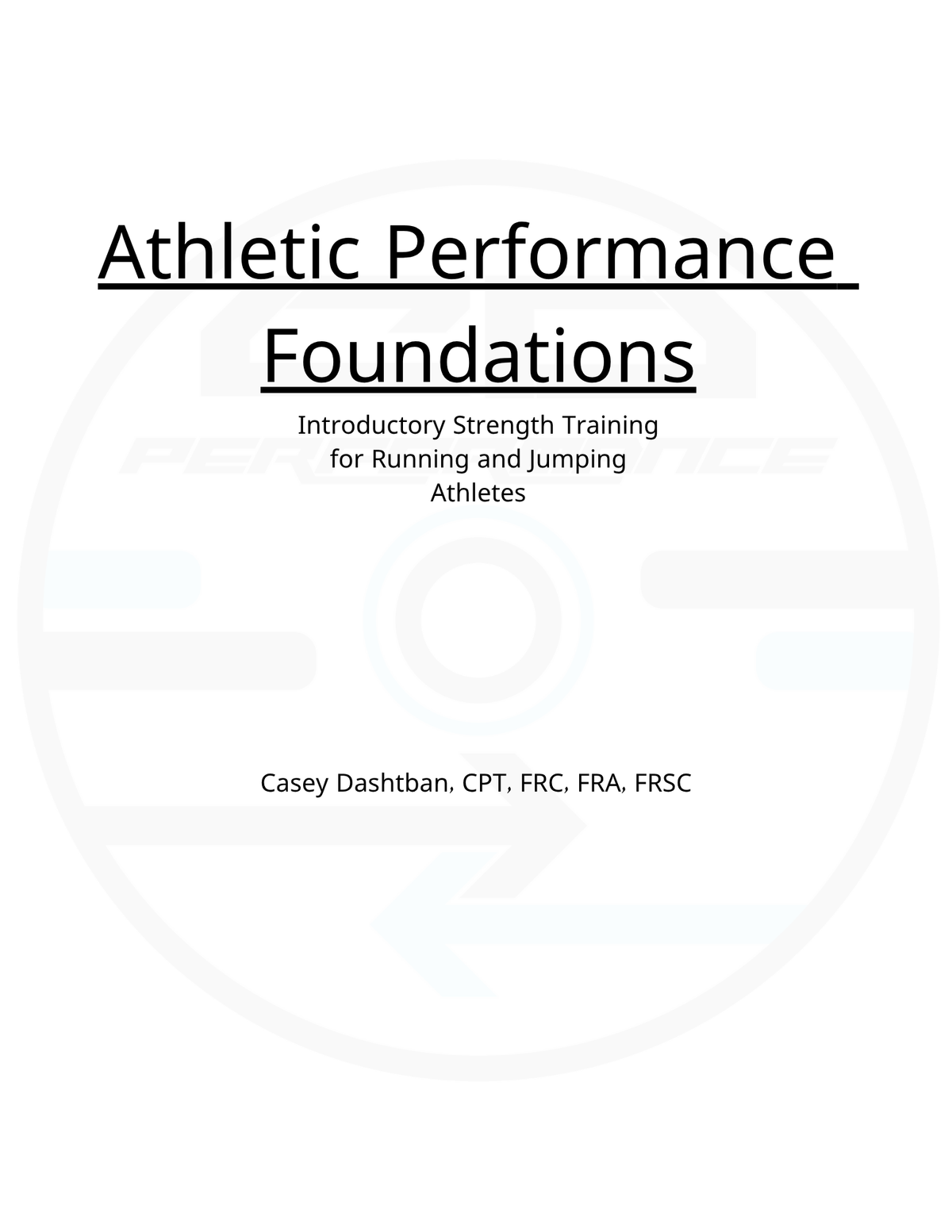 Athletic Performance Foundations